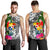 Tonga Men's Tank Top White - Turtle Plumeria Banana Leaf - Polynesian Pride