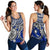 Chuuk Polynesian Women's Racerback Tank - White Turtle (Blue) - Polynesian Pride