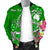 Pohnpei Custom Personalised Men's Bomber Jacket - Turtle Plumeria (Green) - Polynesian Pride