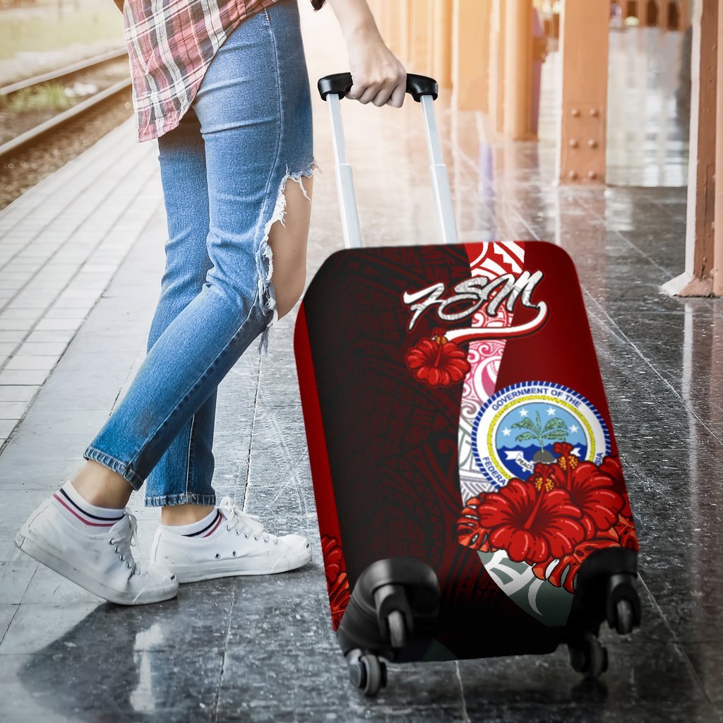 Federated States Of Micronesia Luggage Covers - Coat Of Arm With Hibiscus - Polynesian Pride