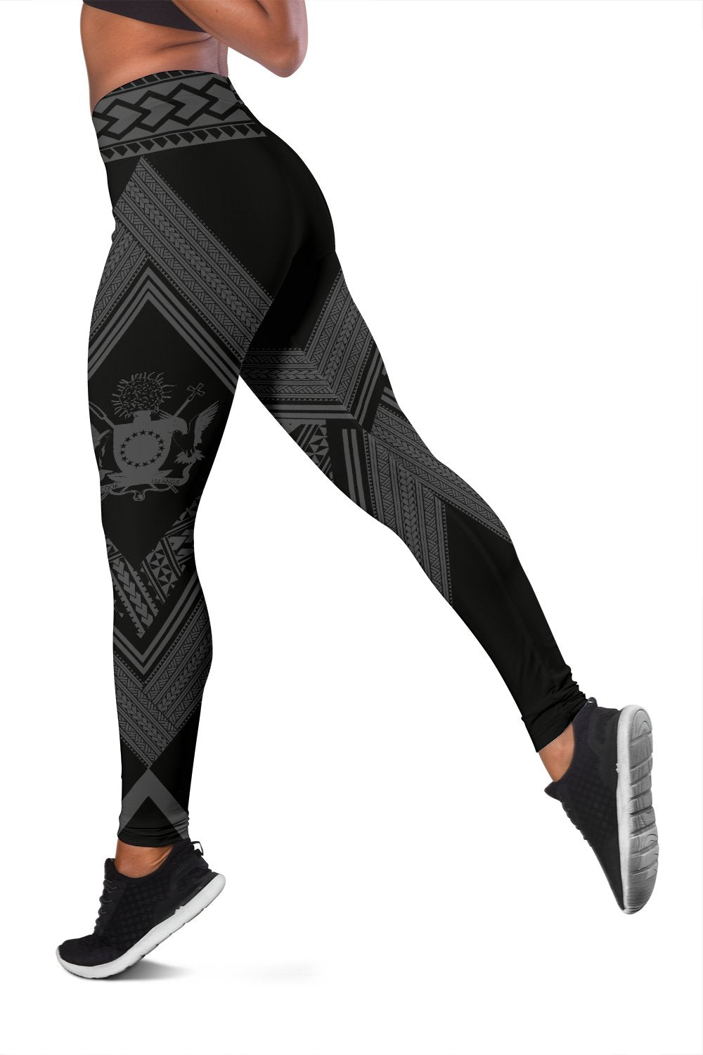 Cook Islands Coat Of Arms Polynesian Leggings - Diamond Style 05 - Polynesian Pride