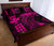 Hawaii Map Kanaka Polynesian Hula Girl Quilt Bed Set - Pink - Polynesian Pride