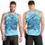 American Samoa Men's Tank Top - Polynesian Turtle Under The Sea Blue - Polynesian Pride