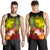 Custom Personalised Samoa Men's Tank Top- Humpback Whale with Tropical Flowers (Yellow) - Polynesian Pride