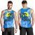 Palau Polynesian Men's Tank Top - Palau Flag with Polynesian Tattoo Blue - Polynesian Pride