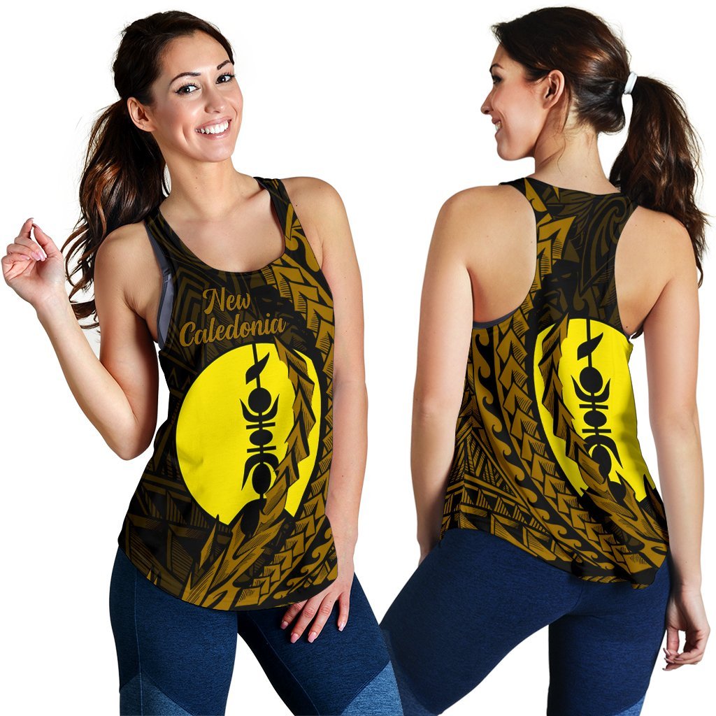 New Caledonia Women's Racerback Tank - Wings Style Black - Polynesian Pride