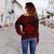 Wallis And Futuna Polynesian Chief Women's Off Shoulder Sweater - Red Version - Polynesian Pride