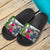 Palau Custom Personalised Slide Sandals White - Turtle Plumeria Banana Leaf Crest - Polynesian Pride