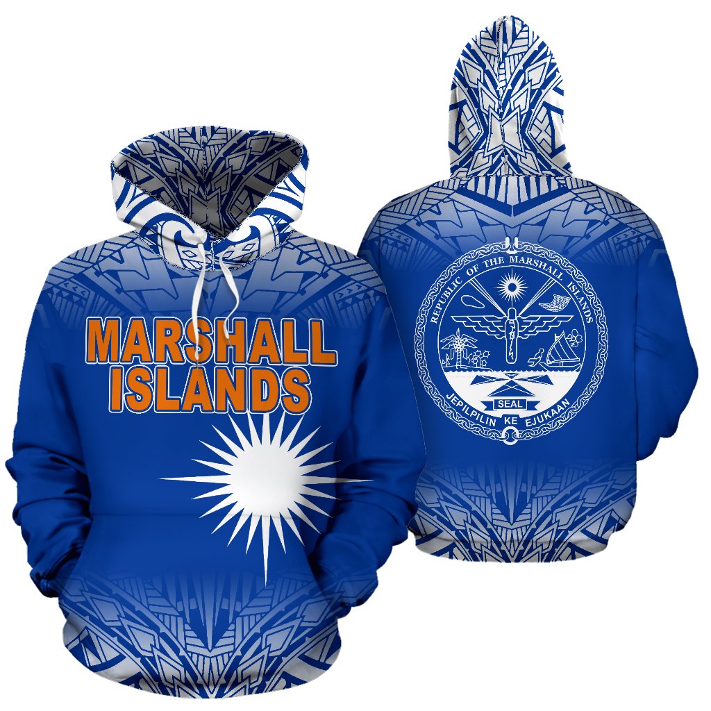 Marshall Islands Polynesian Hoodie Blue Frog Unisex Blue - Polynesian Pride