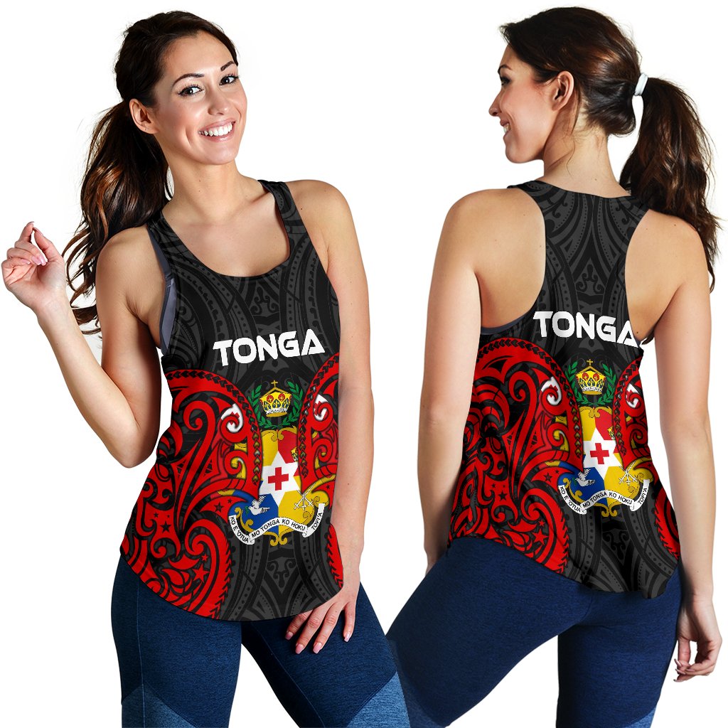 Tonga Polynesian Women's Racerback Tank - Tongan Spirit Red - Polynesian Pride