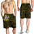 American Samoa All Over Print Men's Shorts Ylang Ylang Flowers Black - Polynesian Pride