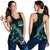 Vanuatu Polynesian Women Tank Top - Turtle With Blooming Hibiscus Turquoise - Polynesian Pride