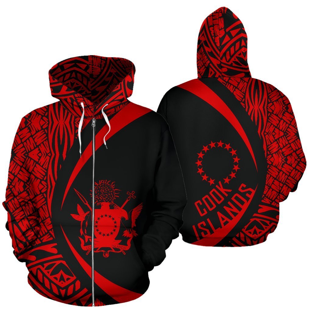 Cook Islands Polynesian Zip up Hoodie Circle Style 01 - Polynesian Pride