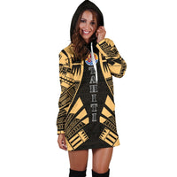 Tahiti Hoodie Dress - Polynesian Tattoo Gold - Polynesian Pride