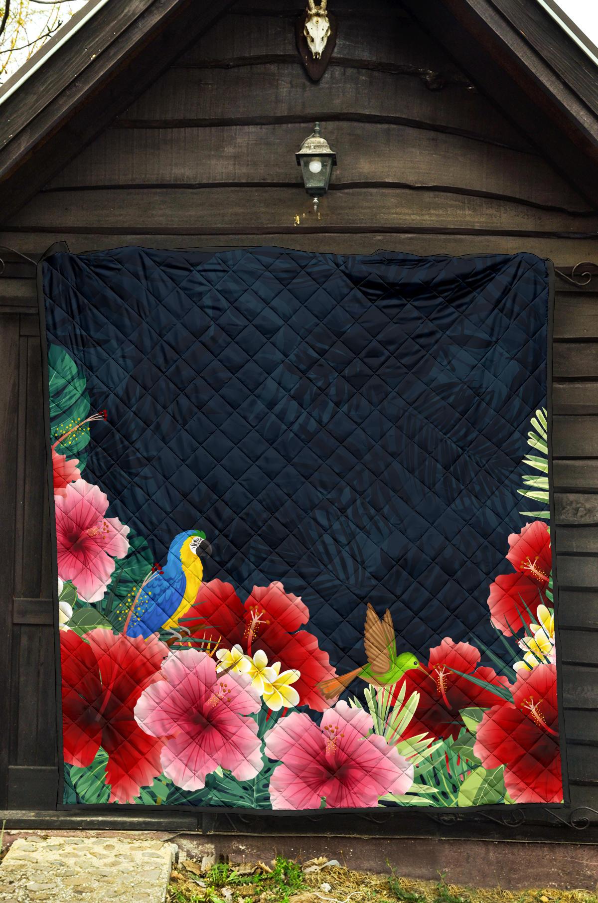 Forest Hibiscus Premium Quilt - Polynesian Pride