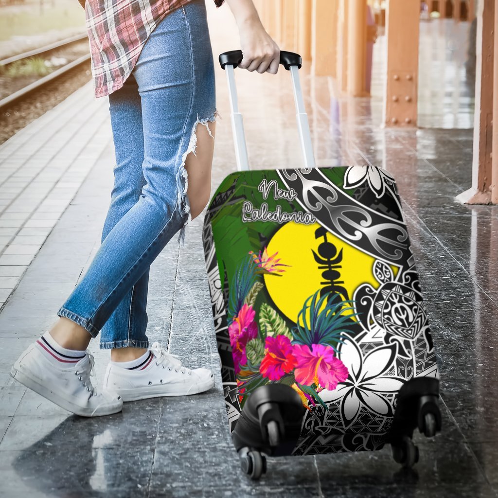 New Caledonia Luggage Covers - Turtle Plumeria Banana Leaf - Polynesian Pride