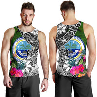 Federated States of Micronesia Men Tank Top - Turtle Plumeria Banana Leaf - Polynesian Pride