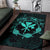 Hawaii Kanaka Turtle Hibiscus Polynesian Rug - Anthea Style Turquoise - Polynesian Pride