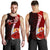 Tahiti Polynesian Custom Personalised Men's Tank Top - Coat Of Arm With Hibiscus Red - Polynesian Pride