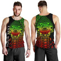 American Samoa Custom Personalised Men's Tank Top - AS Seal Rocket Style (Reggae) Black - Polynesian Pride