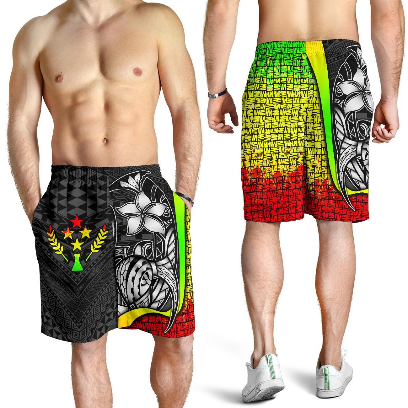 Kosrae Micronesian Men's Shorts Reggae - Turtle With Hook Reggae - Polynesian Pride