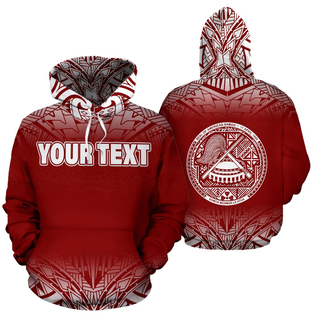 American Samoa All Over Custom Hoodie Polynesian Red Fog Unisex Red - Polynesian Pride