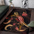 New Caledonia Polynesian Area Rugs - Turtle With Blooming Hibiscus Gold - Polynesian Pride