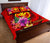 Hawaii Polynesian Quilt Bed Set - Floral With Seal Red - Polynesian Pride