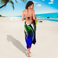 American Samoa Sarong - Tropical Leaf Rainbow Color - Polynesian Pride
