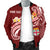 Fiji Custom Personalised Men's Bomber Jacket - Fiji Seal Polynesian Patterns Plumeria (Red) - Polynesian Pride