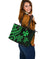 Wallis and Futuna Large Leather Tote - Green Tentacle Turtle - Polynesian Pride