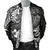 Tahiti Men's Bomber Jacket - White Shark Polynesian Tattoo - Polynesian Pride