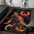 Pohnpei Polynesian Area Rugs - Turtle With Blooming Hibiscus Gold - Polynesian Pride