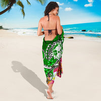 Tonga Sarong - Turtle Plumeria (Green) - Polynesian Pride