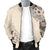 New Caledonia Men's Bomber Jacket - The Beige Hibiscus - Polynesian Pride