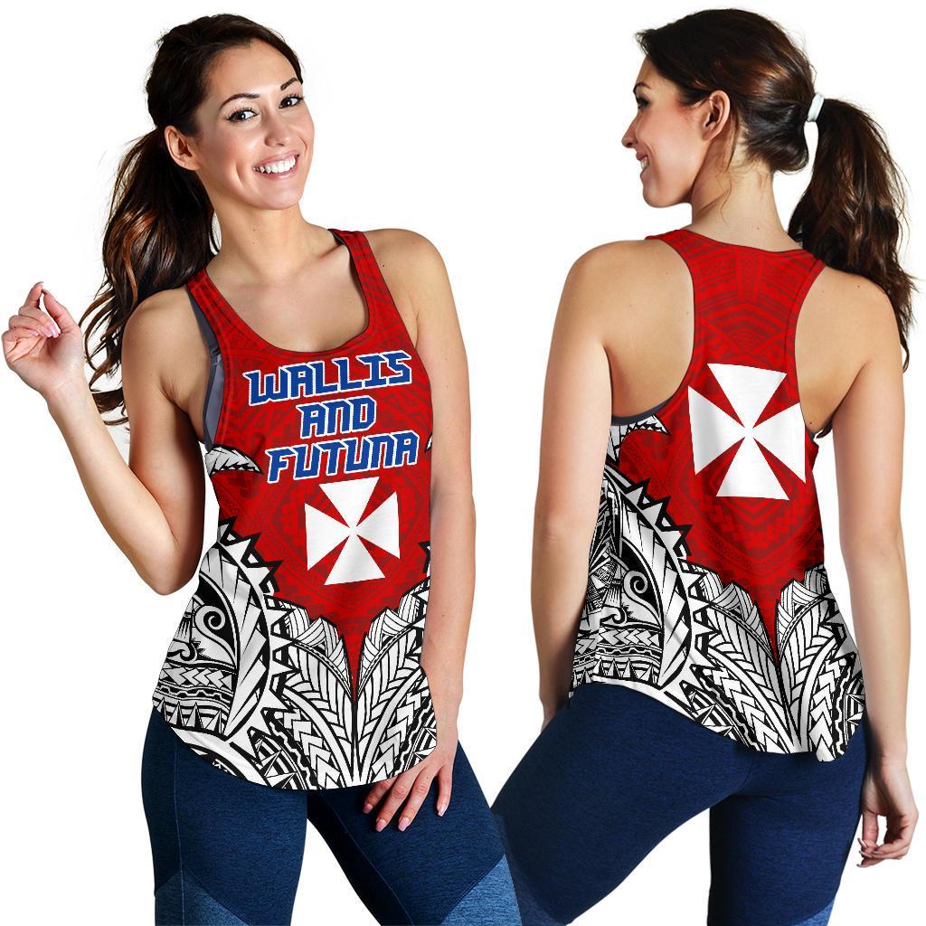 Wallis And Futuna Premium Racerback Tank A7 Red and Black - Polynesian Pride