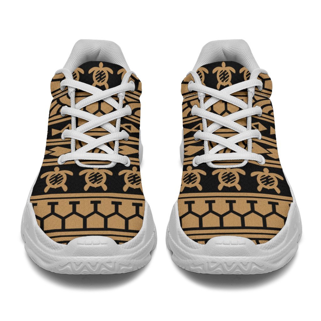 Polynesian tattoo tribal Gold Chunky Sneakers - Polynesian Pride