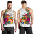 Tonga Men's Tank Top Polynesian Hibiscus White Pattern White - Polynesian Pride