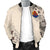 Tahiti Men's Bomber Jacket - The Beige Hibiscus - Polynesian Pride