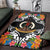 Vanuatu Area Rug - Coat OfArmsWith Tropical Flowers - Polynesian Pride