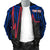 Samoa Personalised Men's Bomber Jacket - Samoa Seal With Polynesian Patterns In Heartbeat Style (Blue) - Polynesian Pride