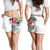 Polynesian Samoa Women's Shorts - Summer Plumeria (White) - Polynesian Pride