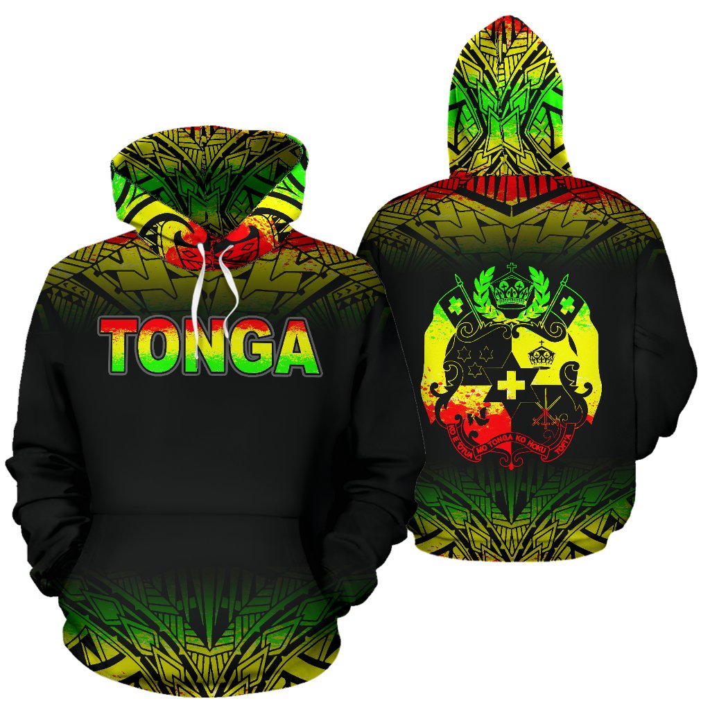 Tonga Polynesian All Over Hoodie Reggae Fog Unisex Reggae - Polynesian Pride