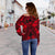 Guam Polynesian Women's Off Shoulder Sweater - Red Guam Coat Of Arms Polynesian Tattoo - Polynesian Pride