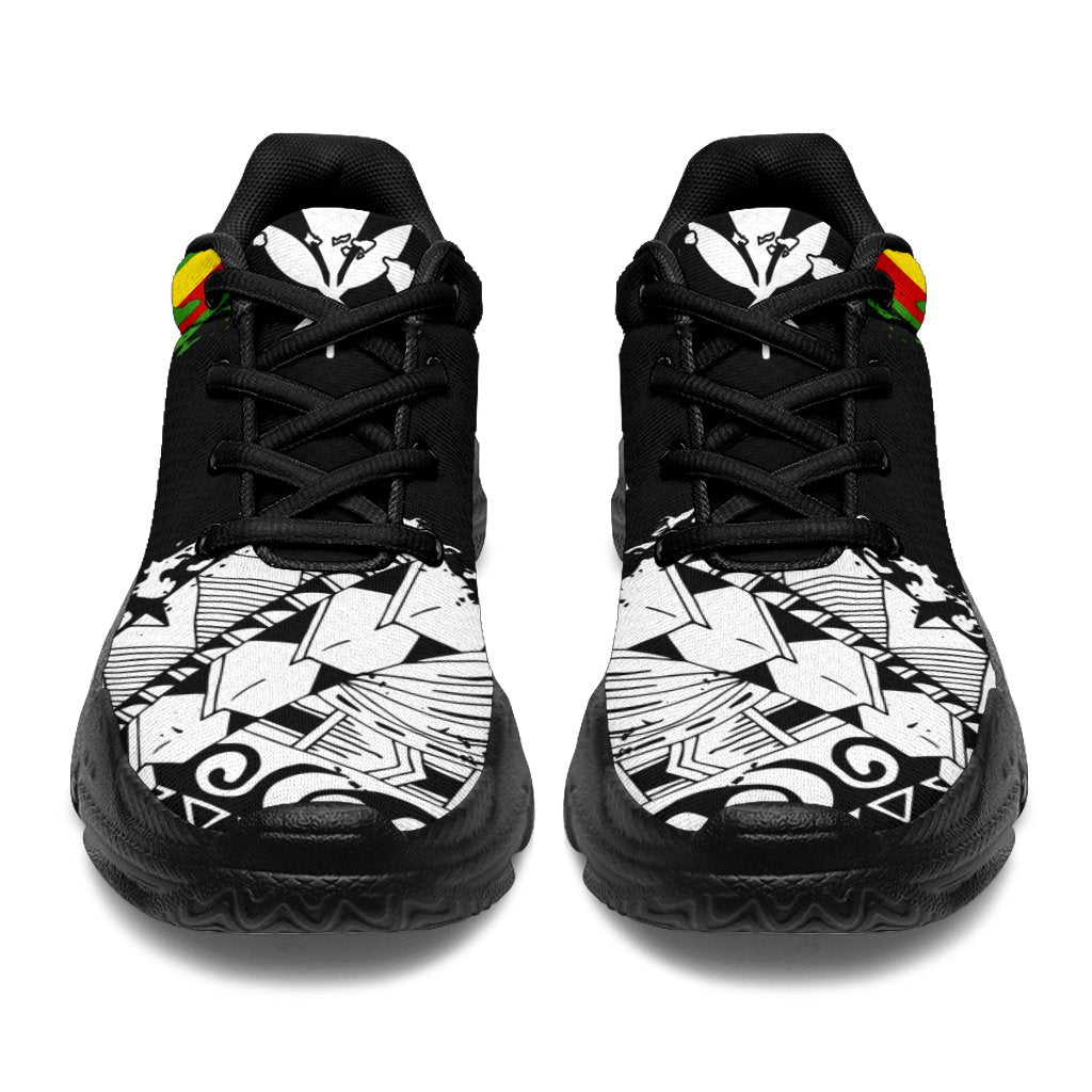 Polynesian Kanaka Flag Chunky Sneakers - Nora Style - White - Polynesian Pride