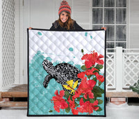 Hawaii Turle Sea Hibiscus Premium Quilt - Polynesian Pride