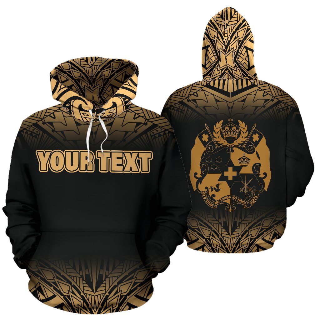 Tonga All Over Custom Hoodie Gold Fog Unisex Gold - Polynesian Pride