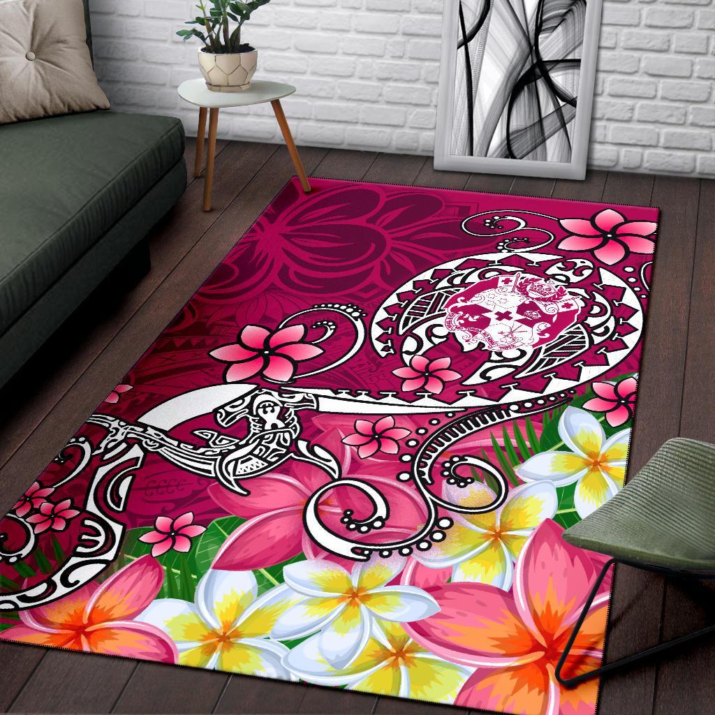 Tonga Area Rug - Turtle Plumeria (Pink) Pink - Polynesian Pride