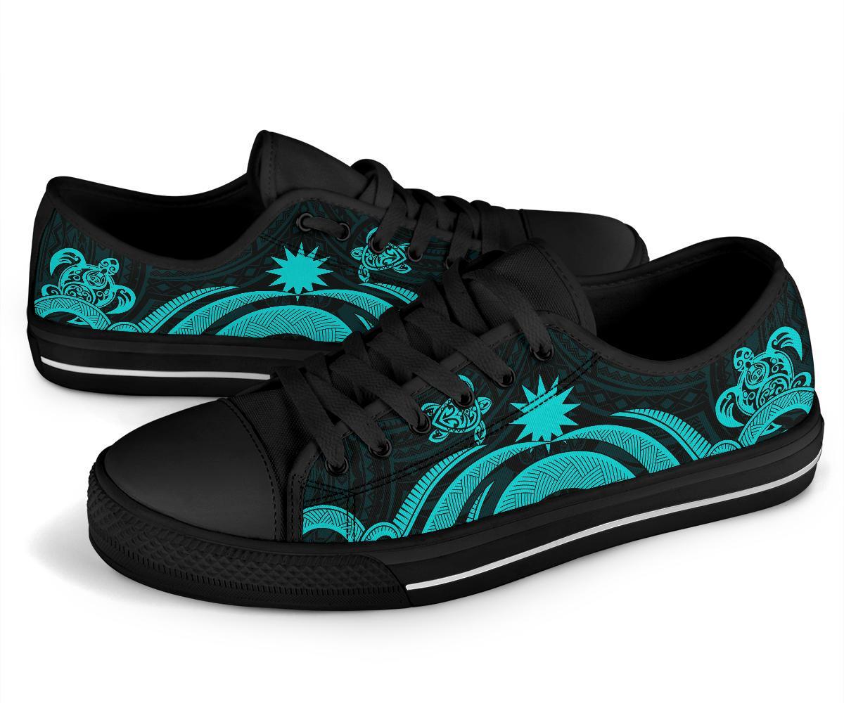Nauru Low Top Canvas Shoes - Turquoise Tentacle Turtle - Polynesian Pride