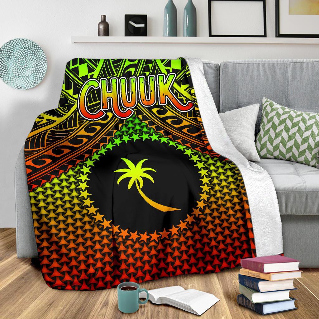Polynesian Chuuk Premium Blanket - Reggae Vintage Polynesian Patterns - Polynesian Pride
